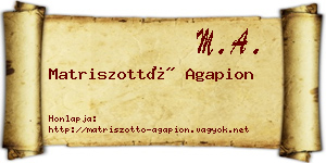Matriszottó Agapion névjegykártya